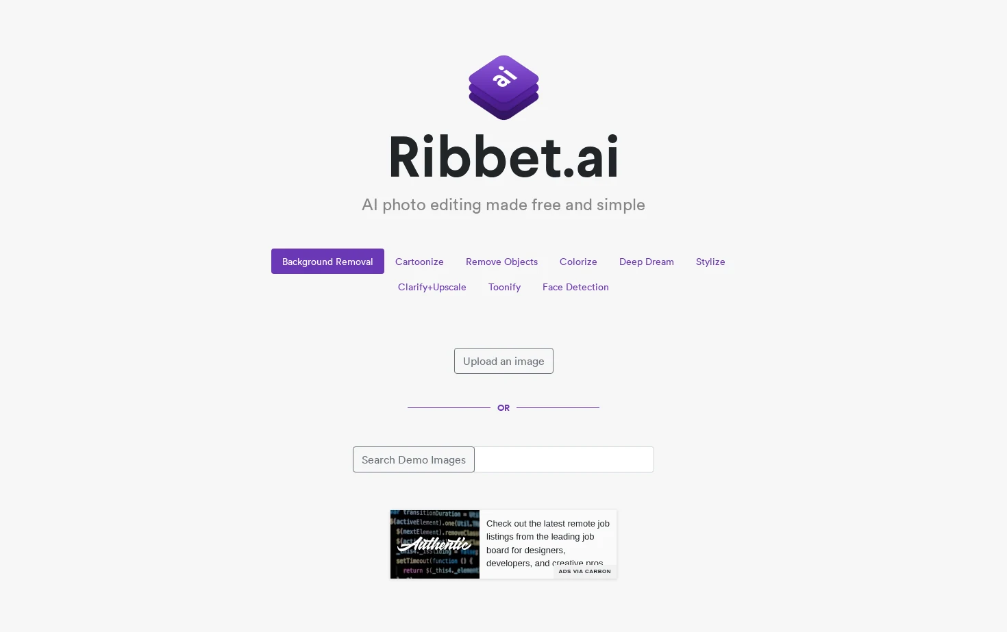 Ribbet.ai 页面快照